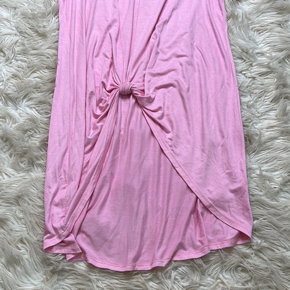 Bobeau sz Med.; long length; Pink short sleeve T-Shirt with knot front detail - Picture 2 of 6